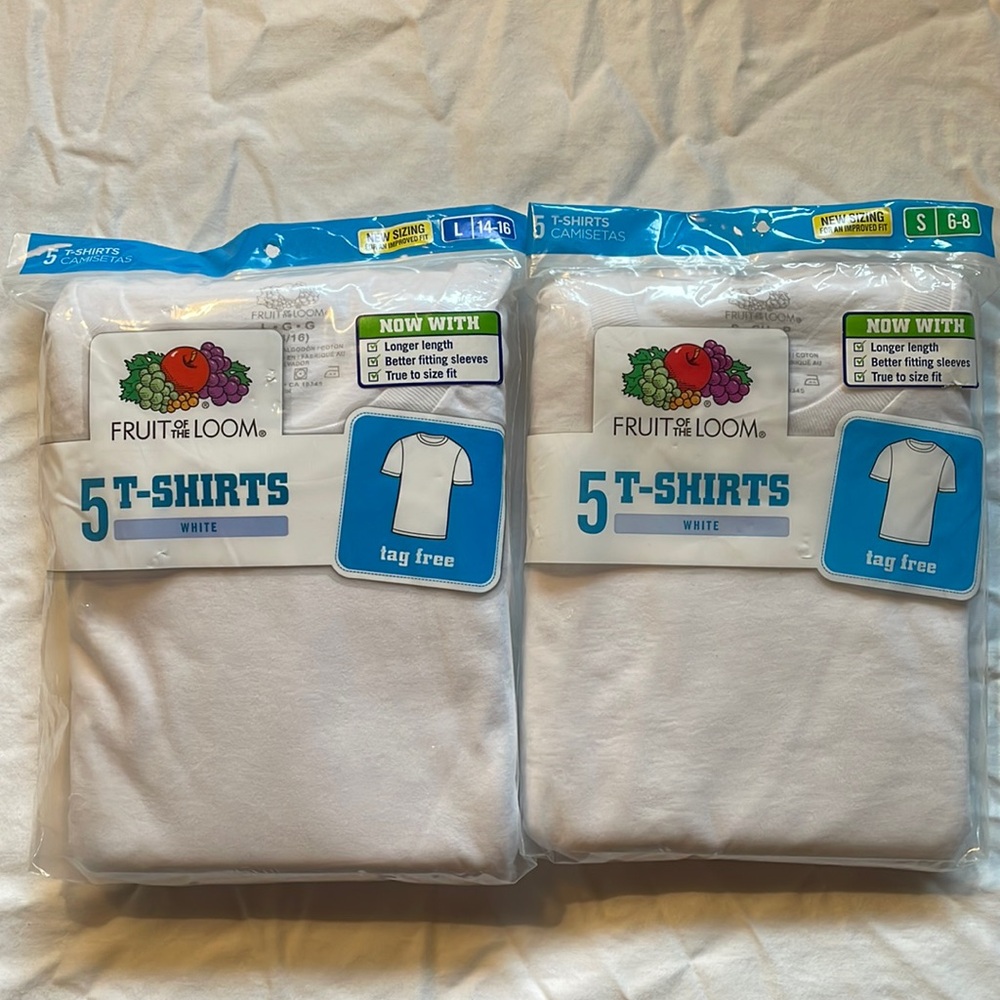 Fruit of the Loom Tagless white tshirts
